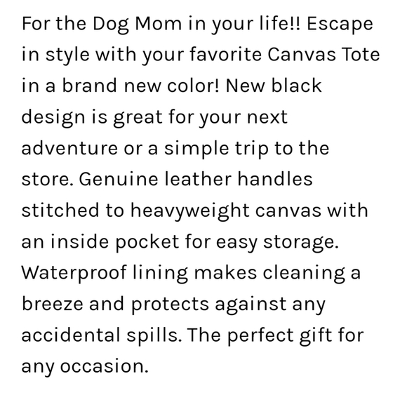 Santa Barbara Tote Dog Mom Black - Picture 4 of 9